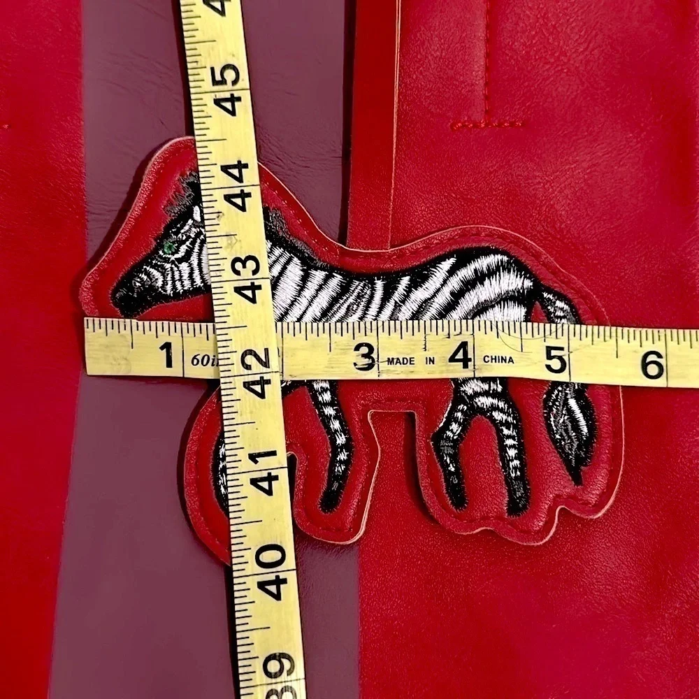 Saks Fifth Avenue Red Tote Bag with removable zebra tag NWT